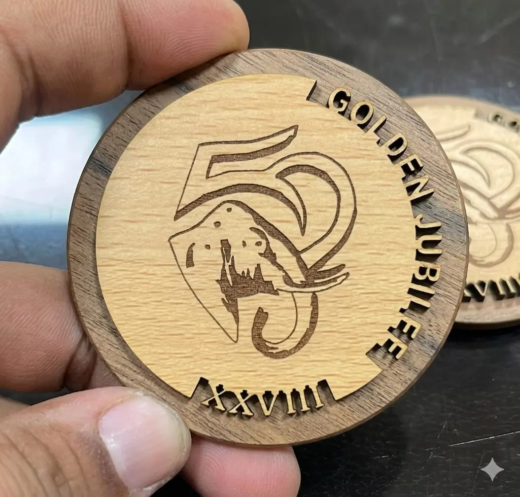 Golden Jubilee Wooden Commemorative Medal